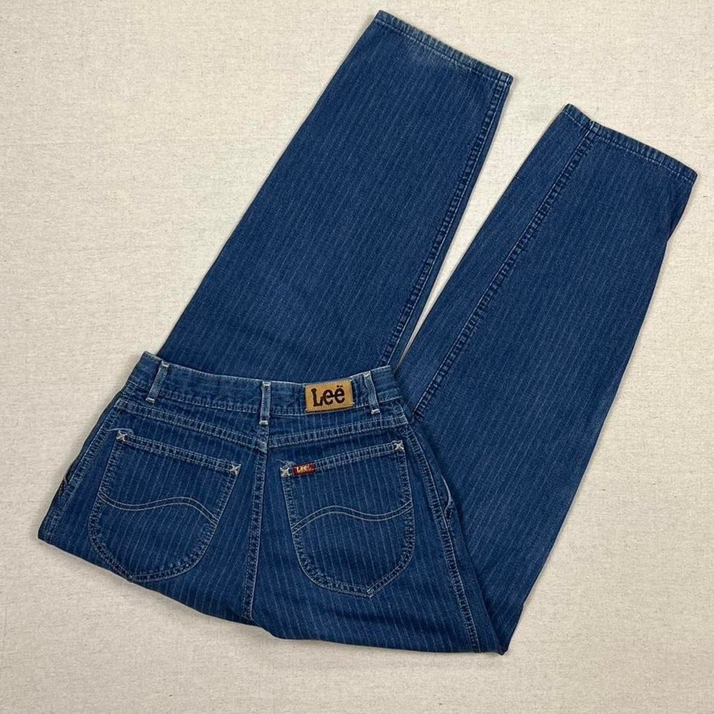 Vintage 90's Lee baggy skater pinstriped blue jeans